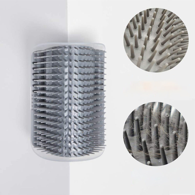 Cat Self Groomer Wall Corner Massage Comb with Catnip