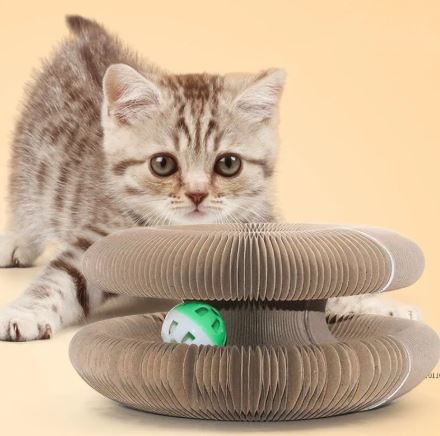 Transformable Corrugated Cat Scratch Board – Durable, No-Shedding Wear-Resistant Cardboard Toy